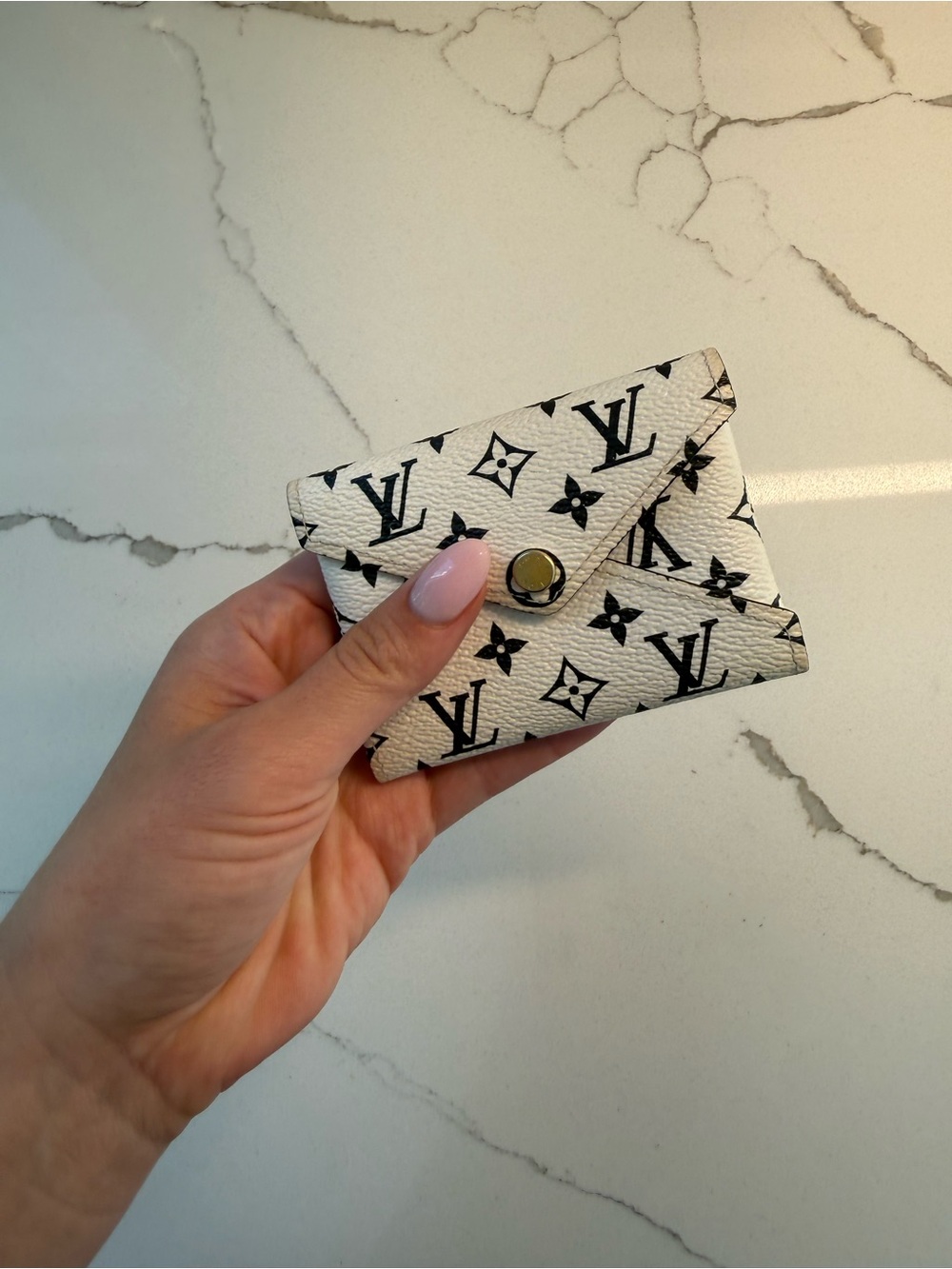 Louis Vuitton White & Black Monogram Cardholder